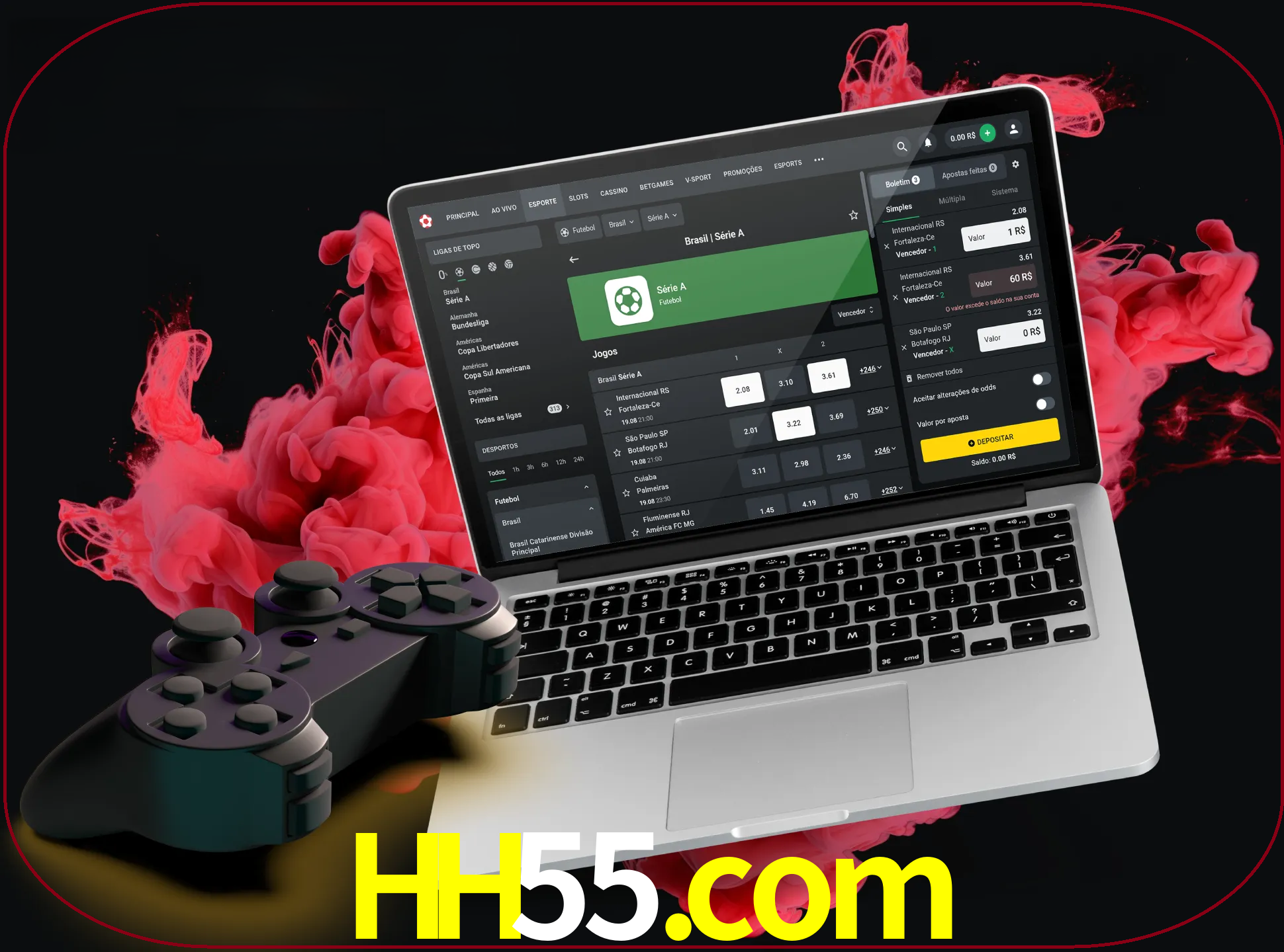 Visite a secção especial de jogos de vídeo em hh55 para descobrir em que jogos pode apostar e ganhar muito dinheiro.