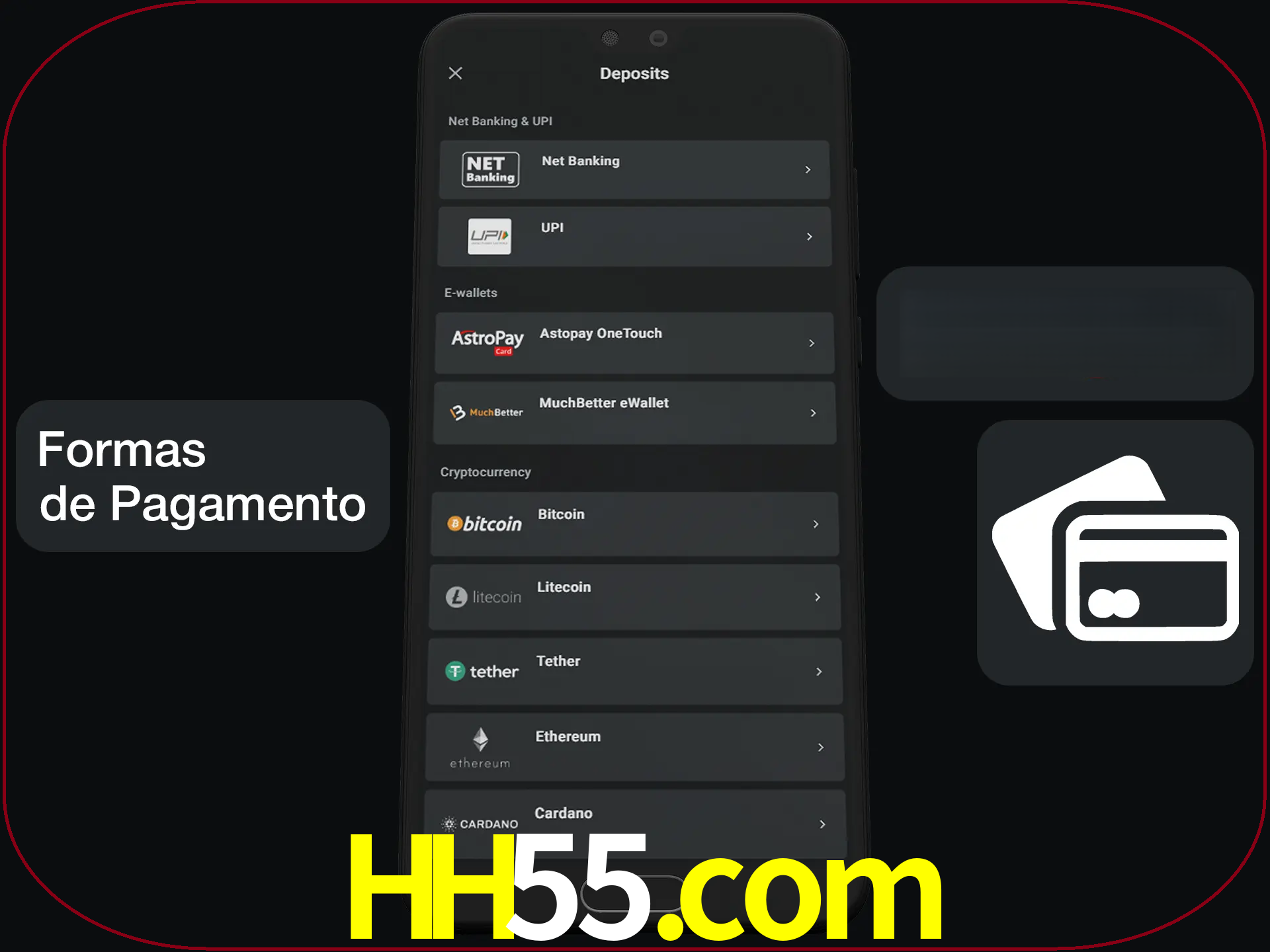 Escolha a forma de pagamento de sua preferência.